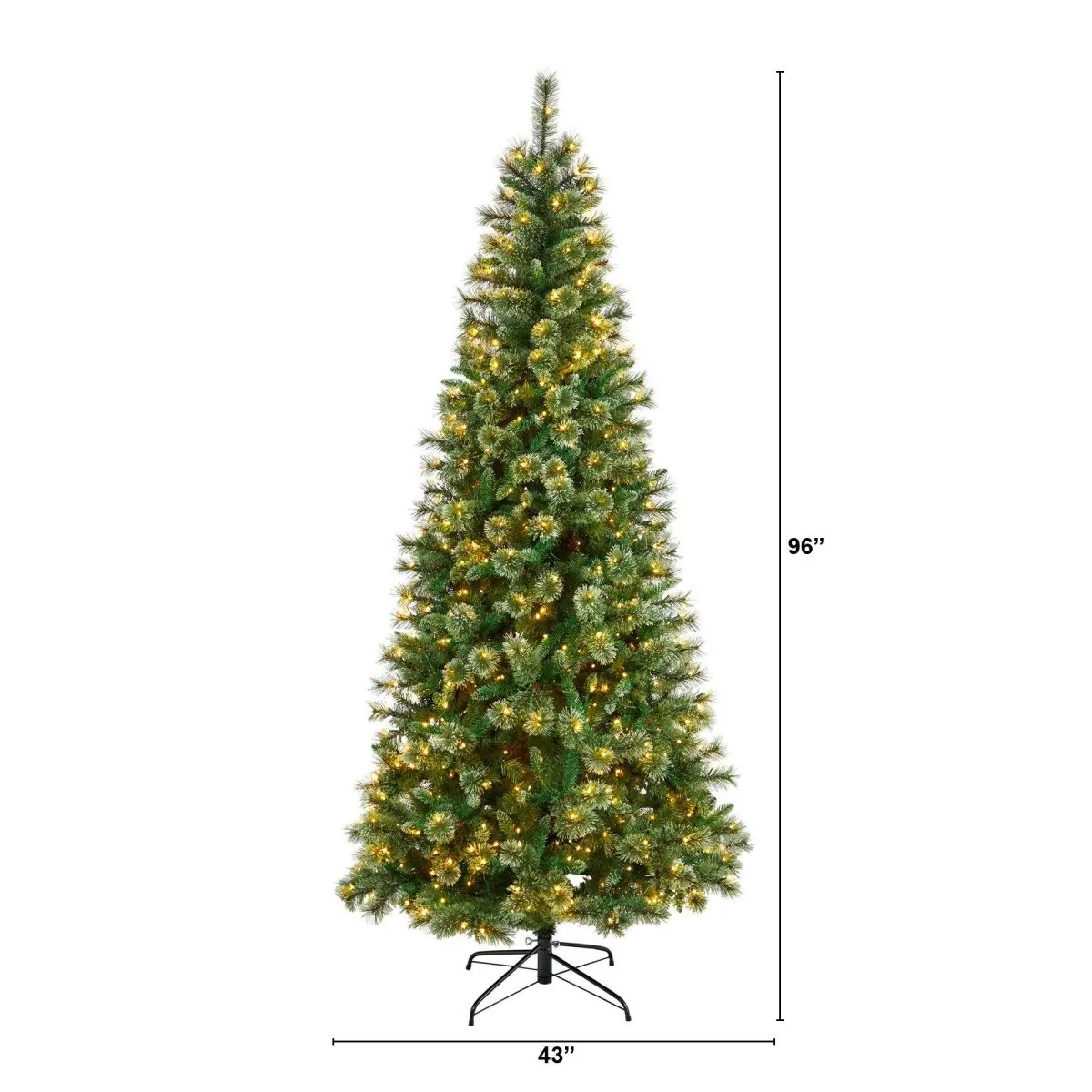 8' Wisconsin Slim Snow Tip Pine Tree: A Realistic Artificial Christmas Centerpiece