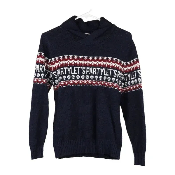 Age 12-13 Ovs Jumper - Medium Navy Acrylic Blend