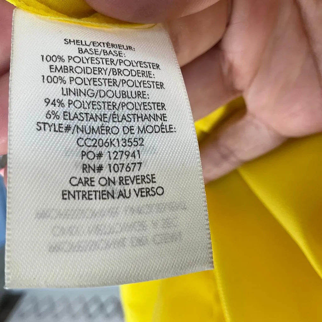 Alice   Olivia Women's Rue Godet Maxi Dress Ruffled Yellow Sz 4