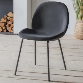 Amos Flanagan Chair Grey Velvet (2pk)