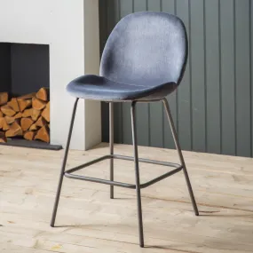 Amos Flanagan Stool Dark Grey Velvet (2pk)