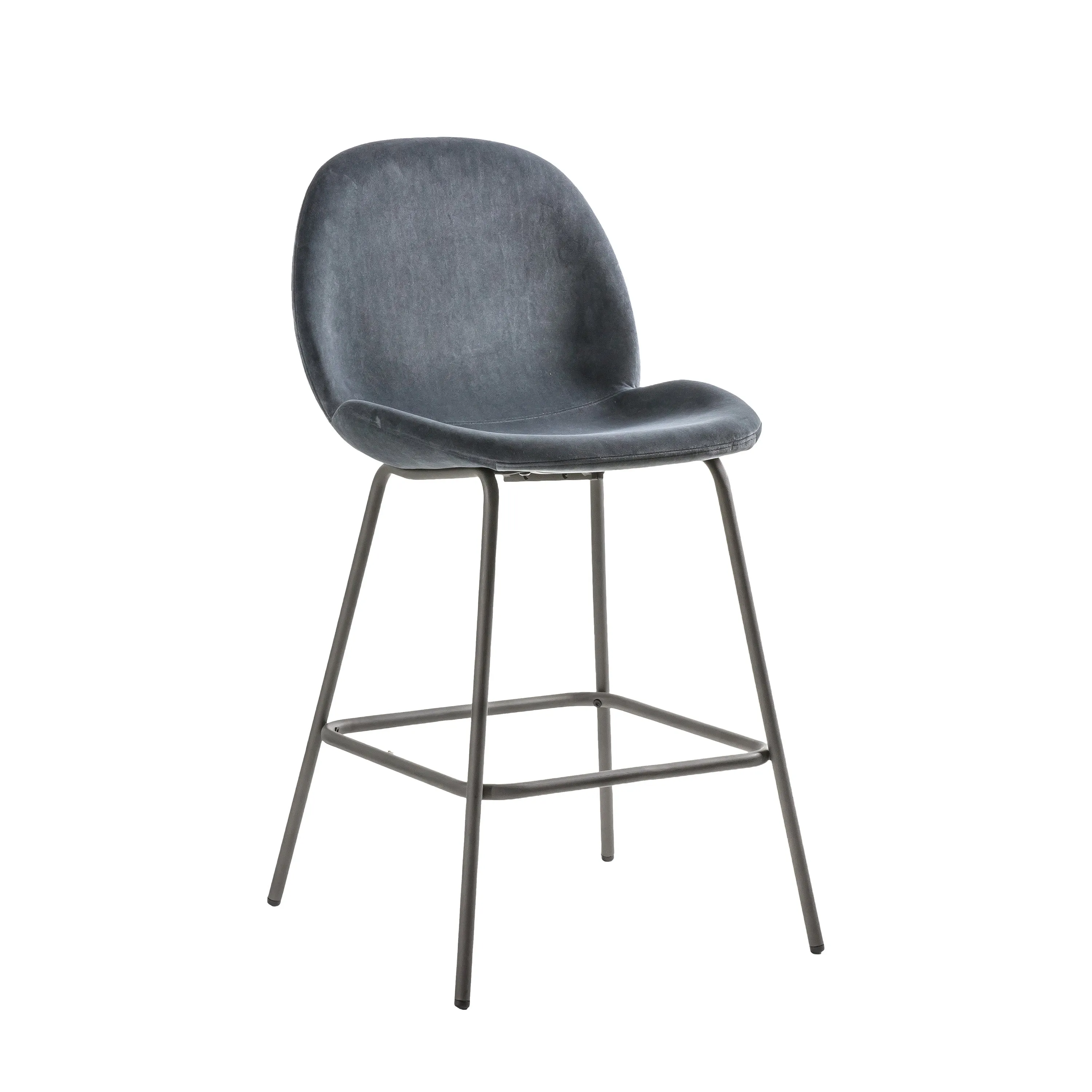 Amos Flanagan Stool Dark Grey Velvet (2pk)