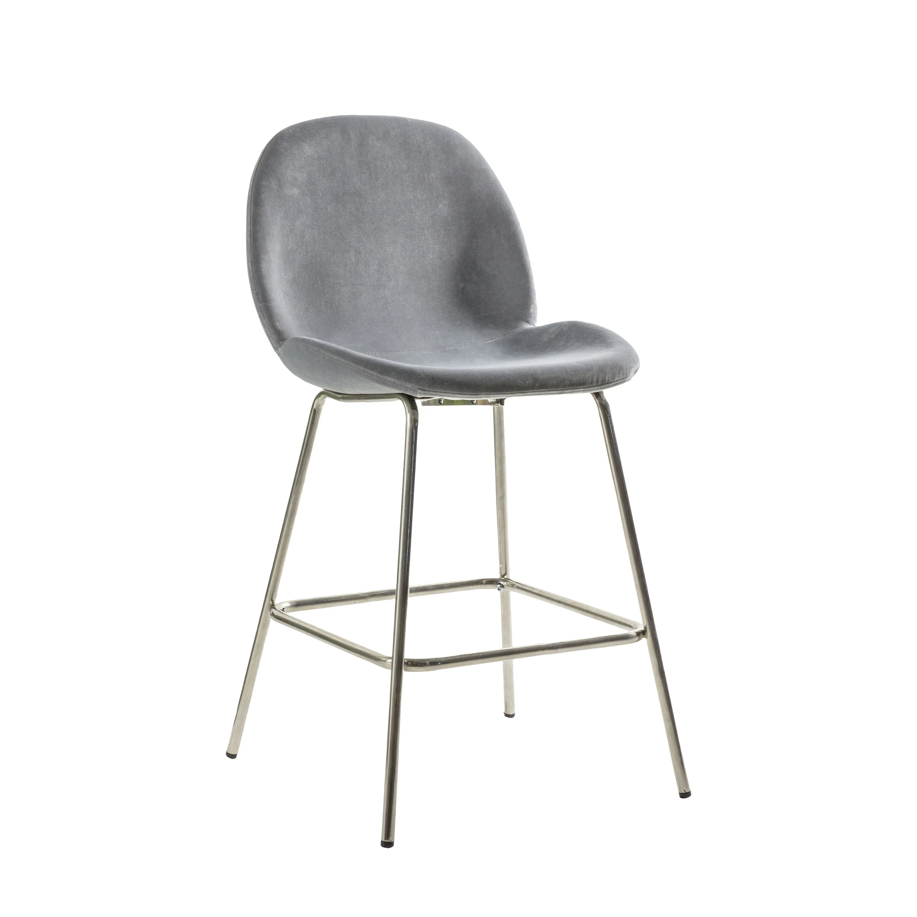 Amos Flanagan Stool Light Grey Velvet (2pk)