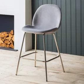 Amos Flanagan Stool Light Grey Velvet (2pk)