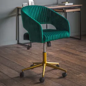Amos Murray Swivel Chair Green Velvet