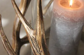 Antler-Wrapped, Mouth Blown Glass Hurricane - Two Sizes