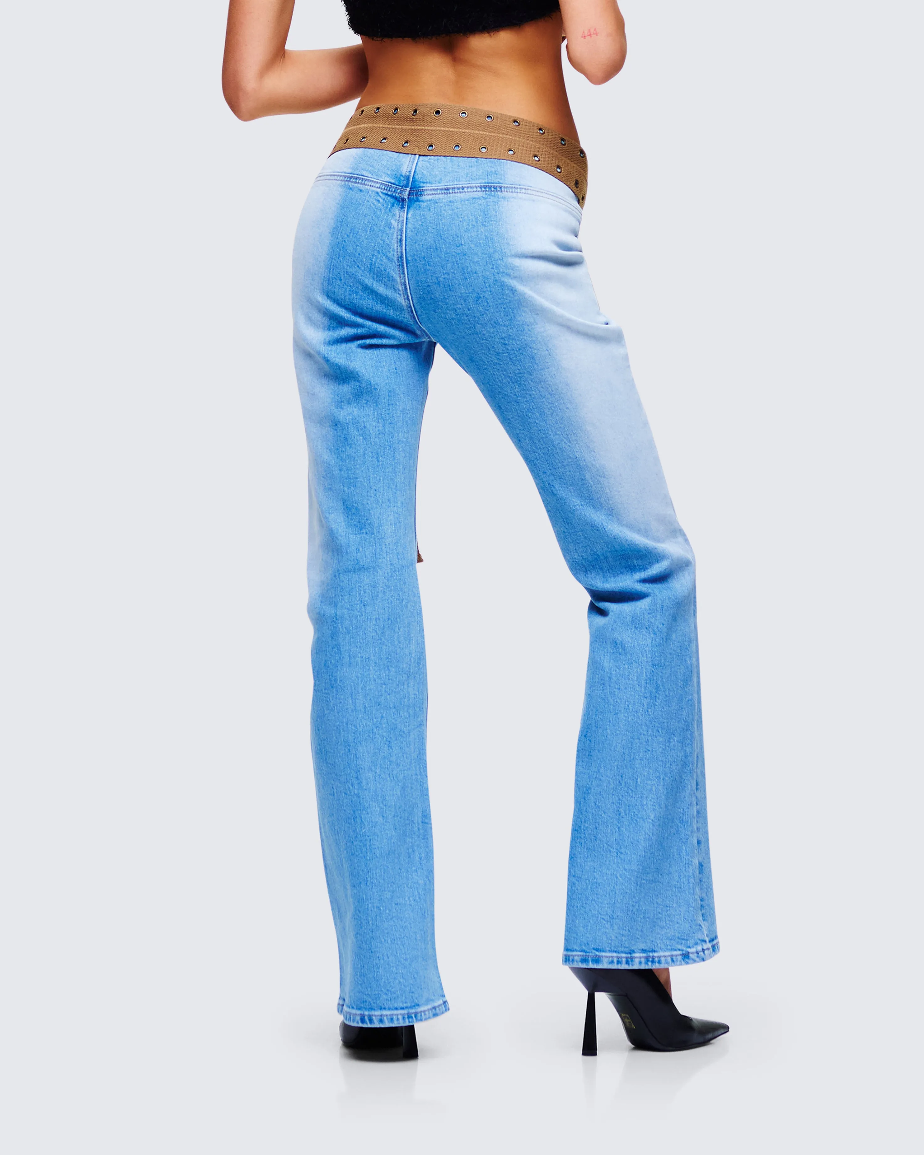 Ara Blue Belted Low Rise Jean
