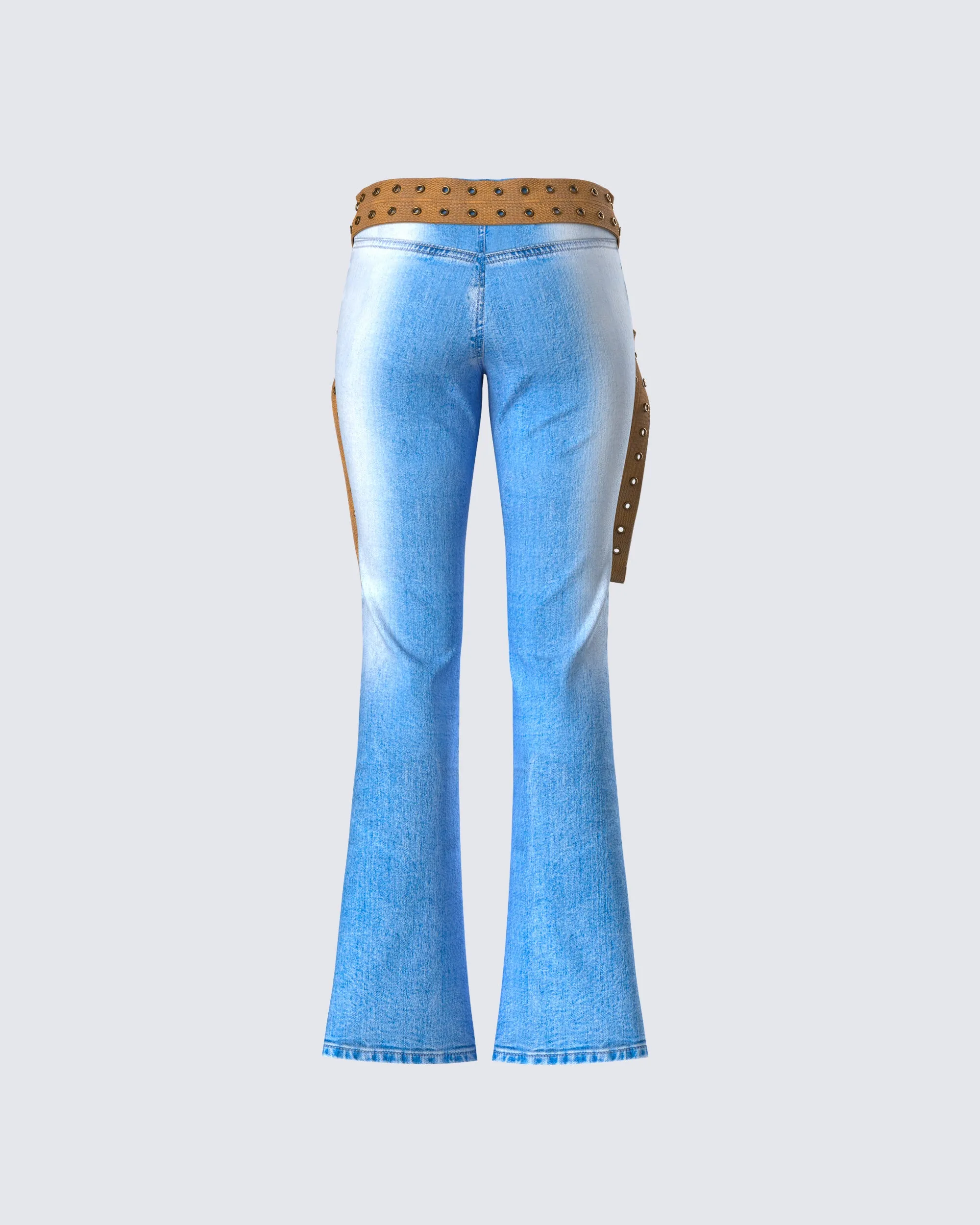 Ara Blue Belted Low Rise Jean