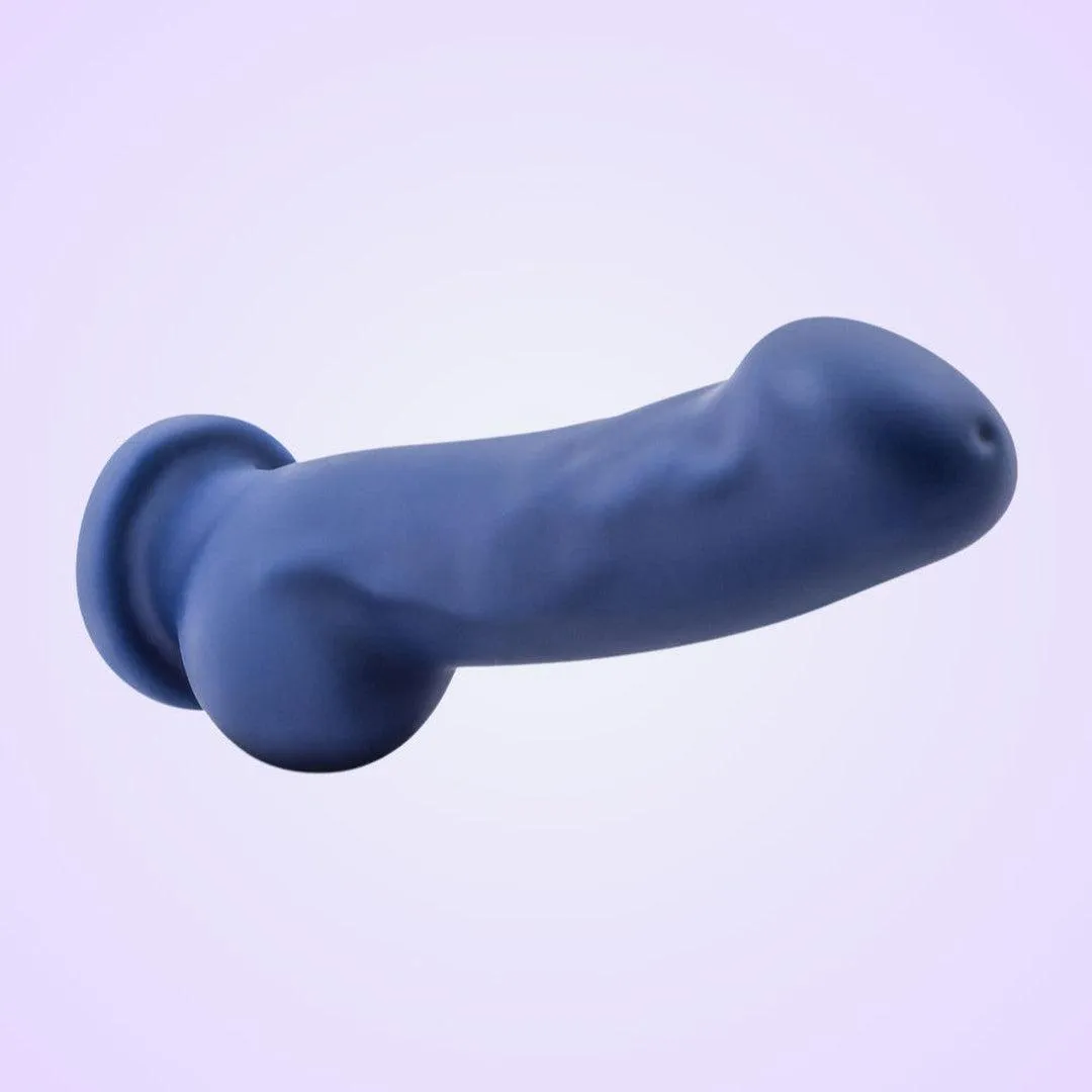 Avant D8 Ergo 7.5" Non-Porous Silicone Dildo - Indigo