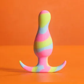Avant Kaleido Lime Artisan 3 Inch Tapered Stayput Butt Plug with Pleasure Curves