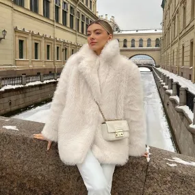Beige Faux Fur Coat