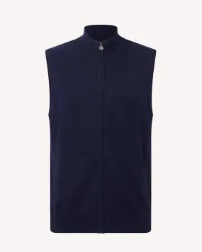 BERNARD WEATHERILL Full Zip Vest Gilet Savile Row Navy