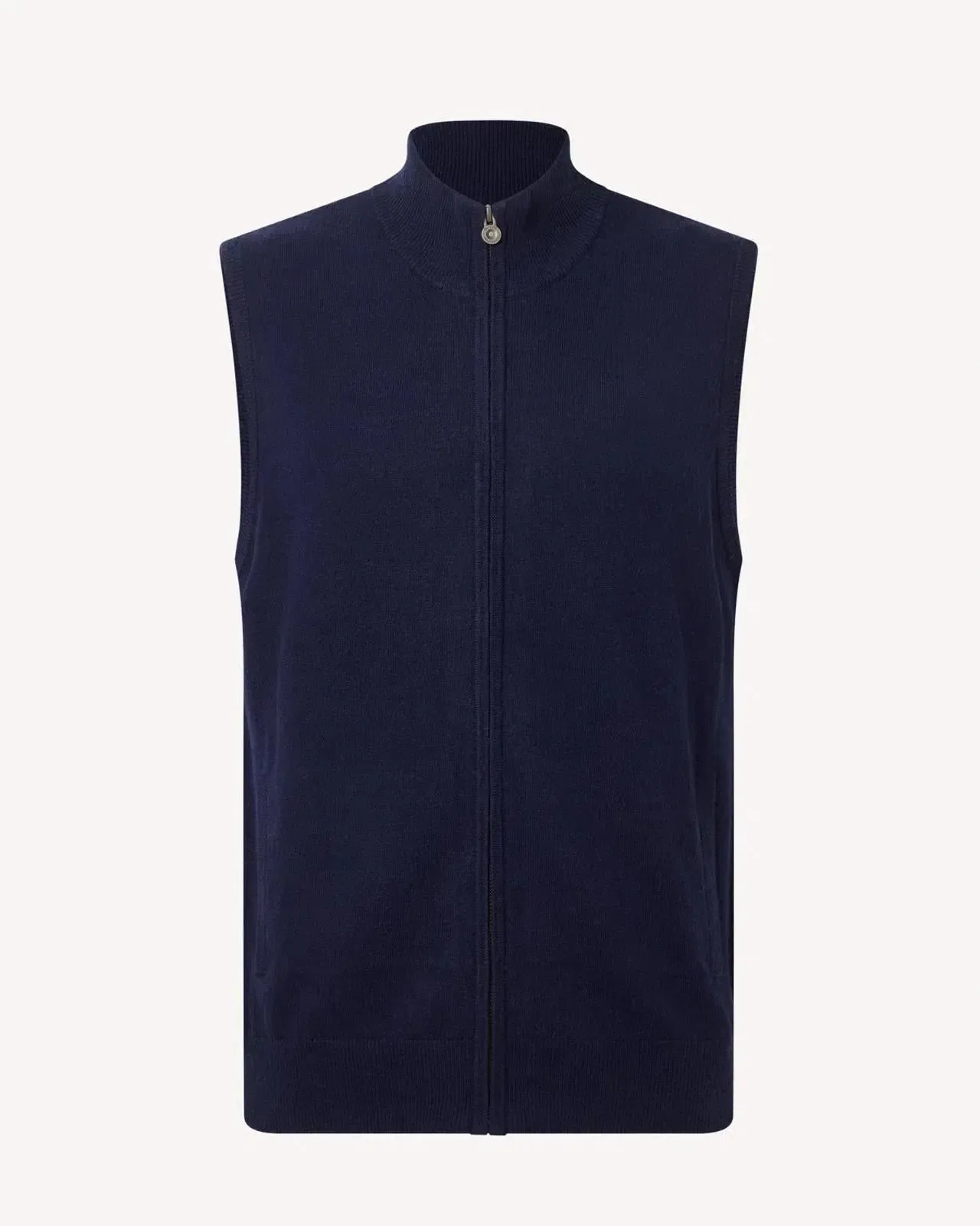 BERNARD WEATHERILL Full Zip Vest Gilet Savile Row Navy
