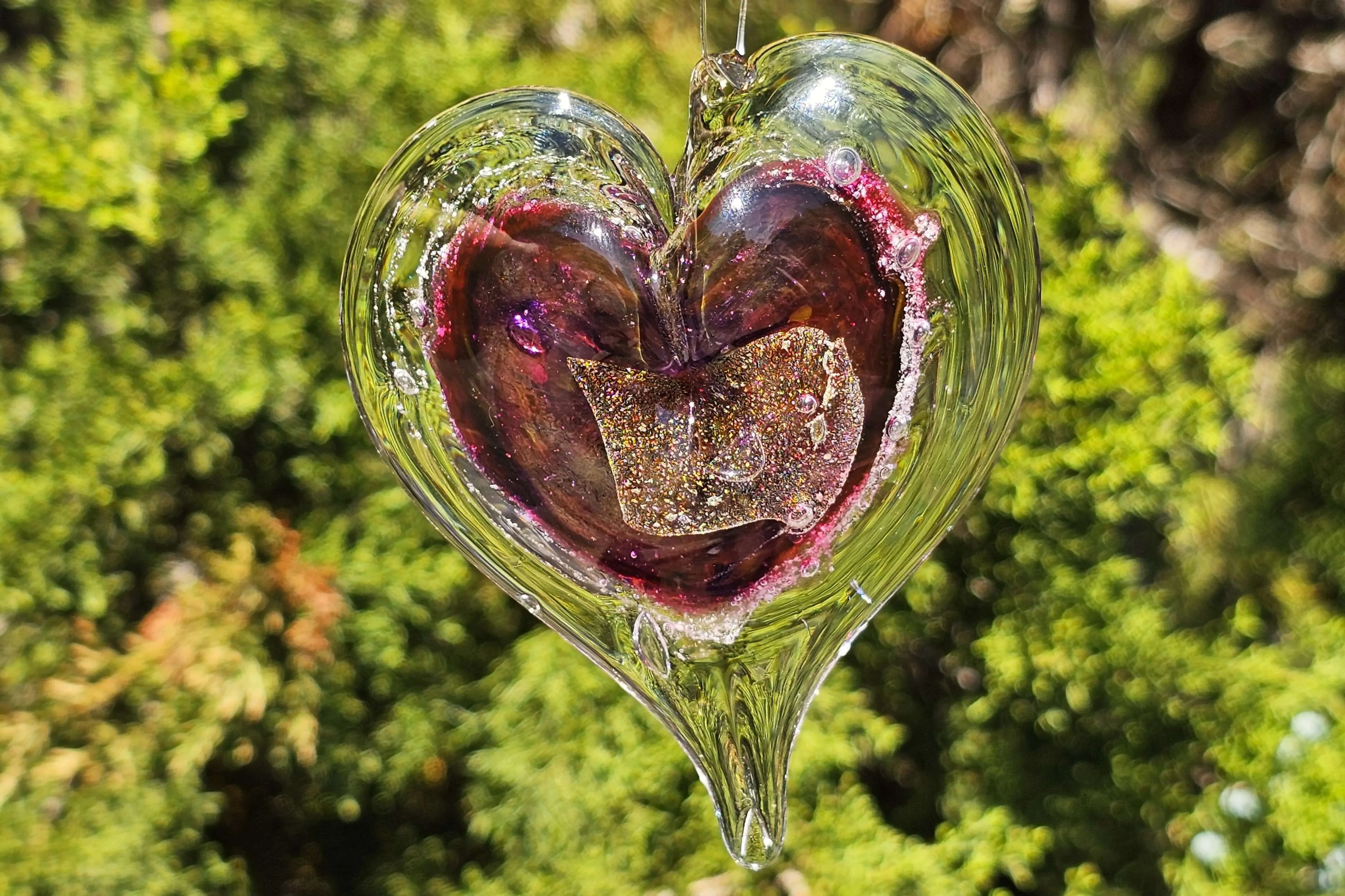 Birthstone Heart Suncatcher with Infused Cremains