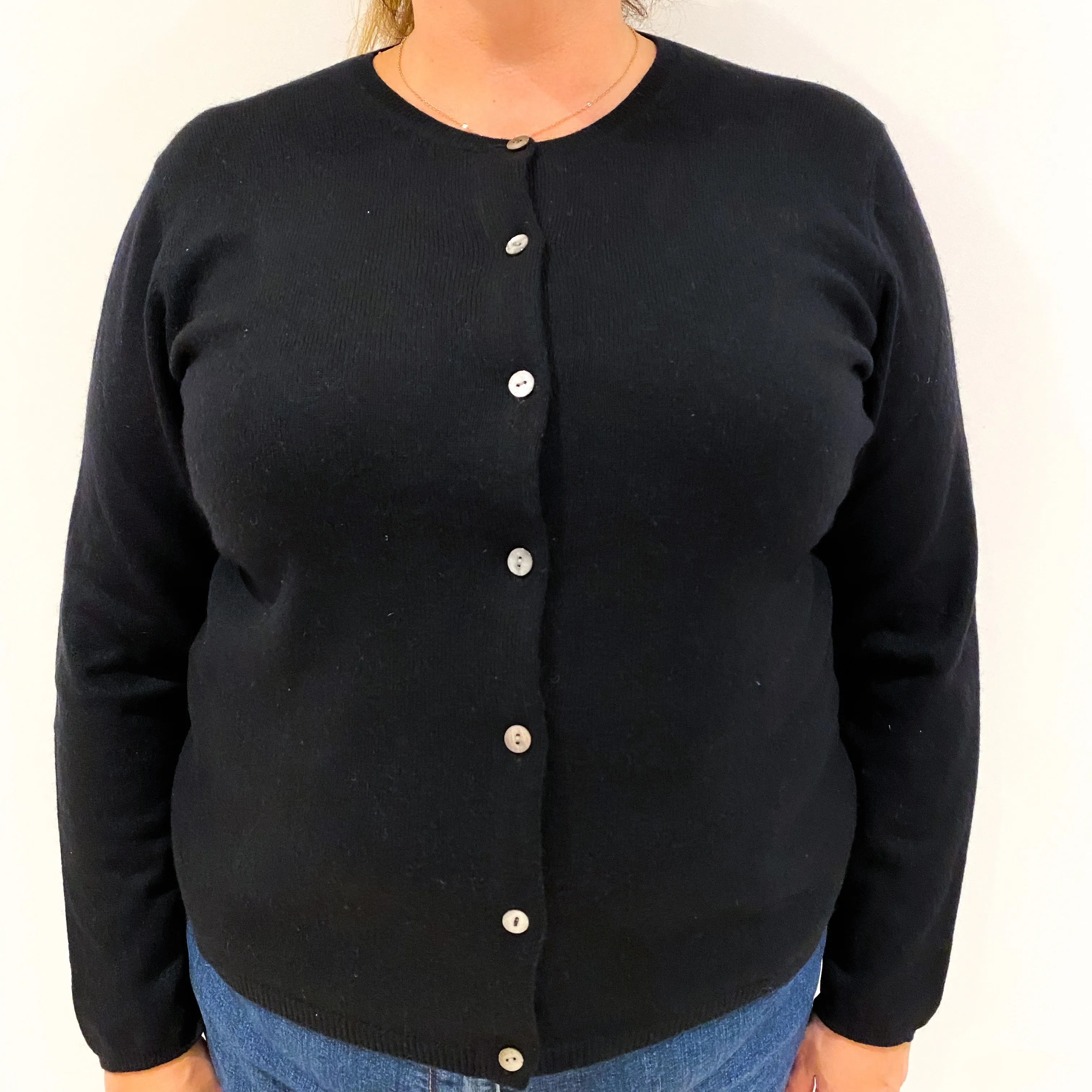 Black Cashmere Cardigan Extra Large