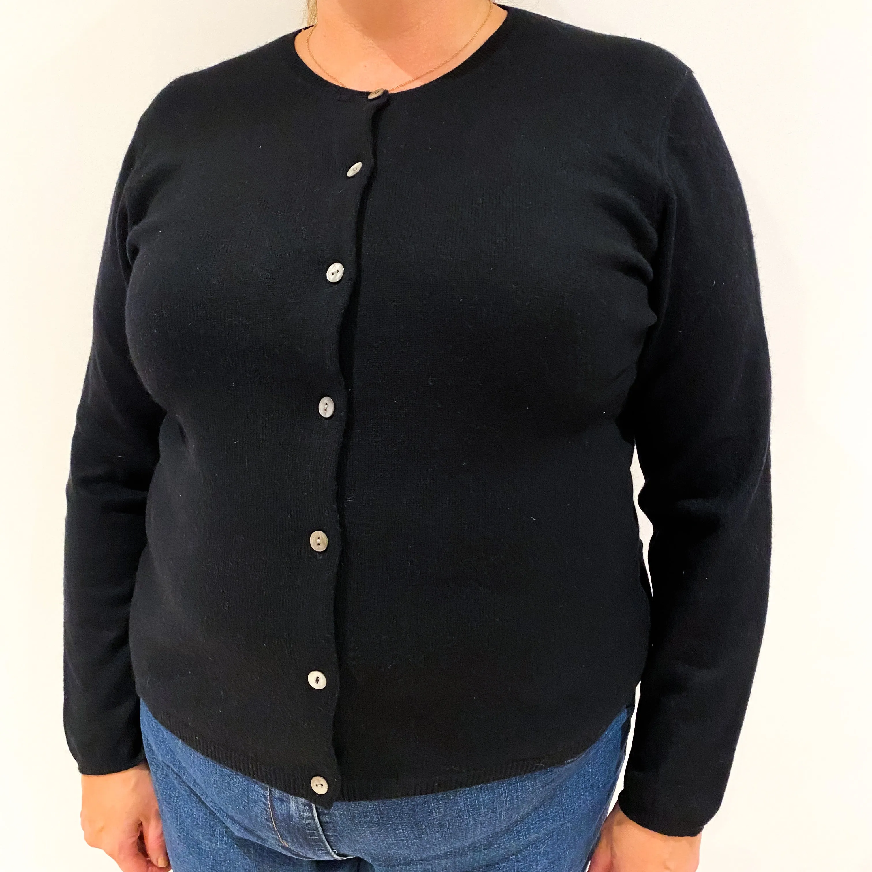 Black Cashmere Cardigan Extra Large