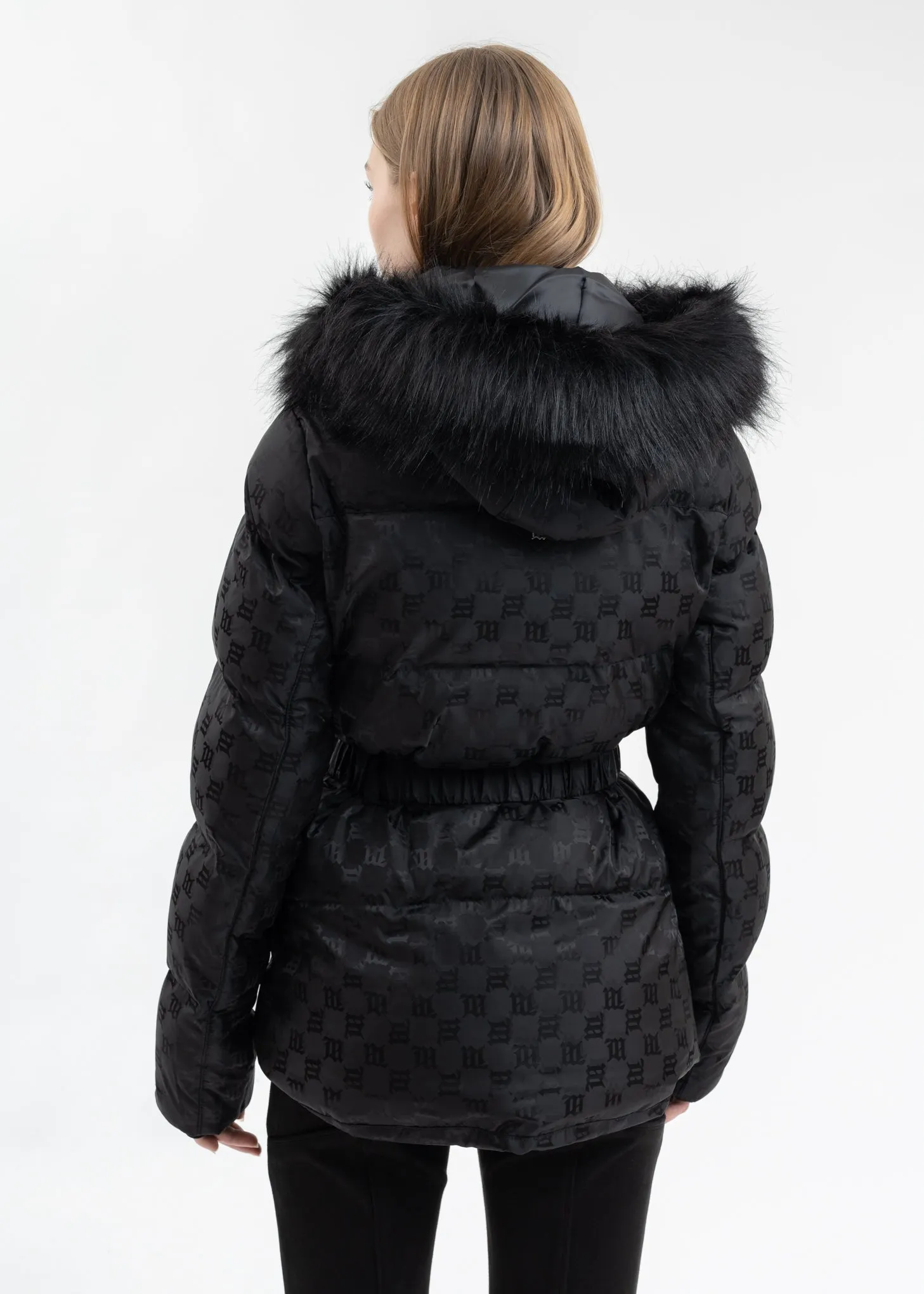 Black SKI MONOGRAM NYLON PUFFER