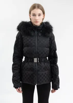 Black SKI MONOGRAM NYLON PUFFER