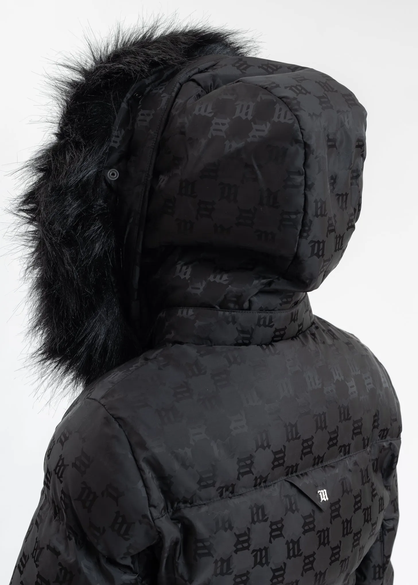 Black SKI MONOGRAM NYLON PUFFER