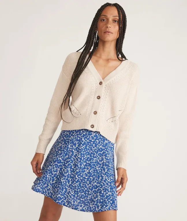 Bonnie Mini Skirt - Blue Ditsy Floral