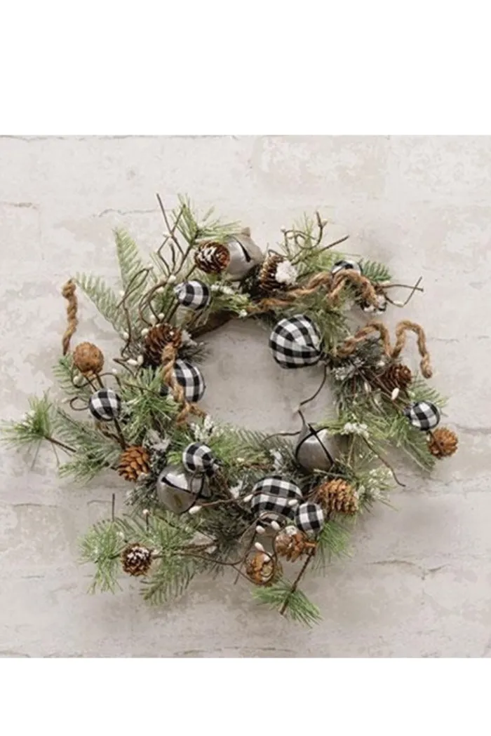 Buffalo Gingham Country Holiday Wreath, 17"