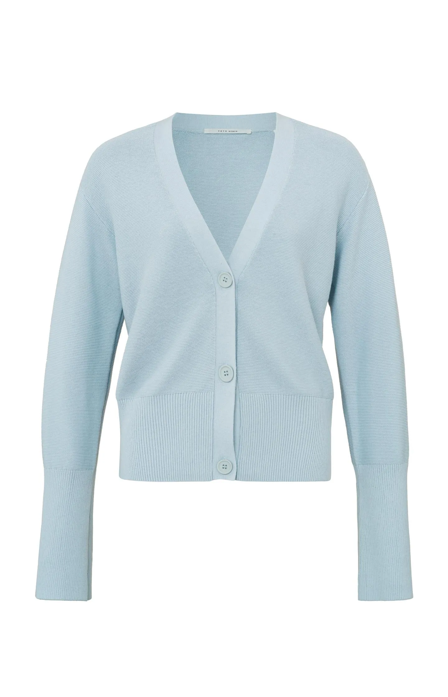 Cardigan with V-neck,buttons and long wide sleeves