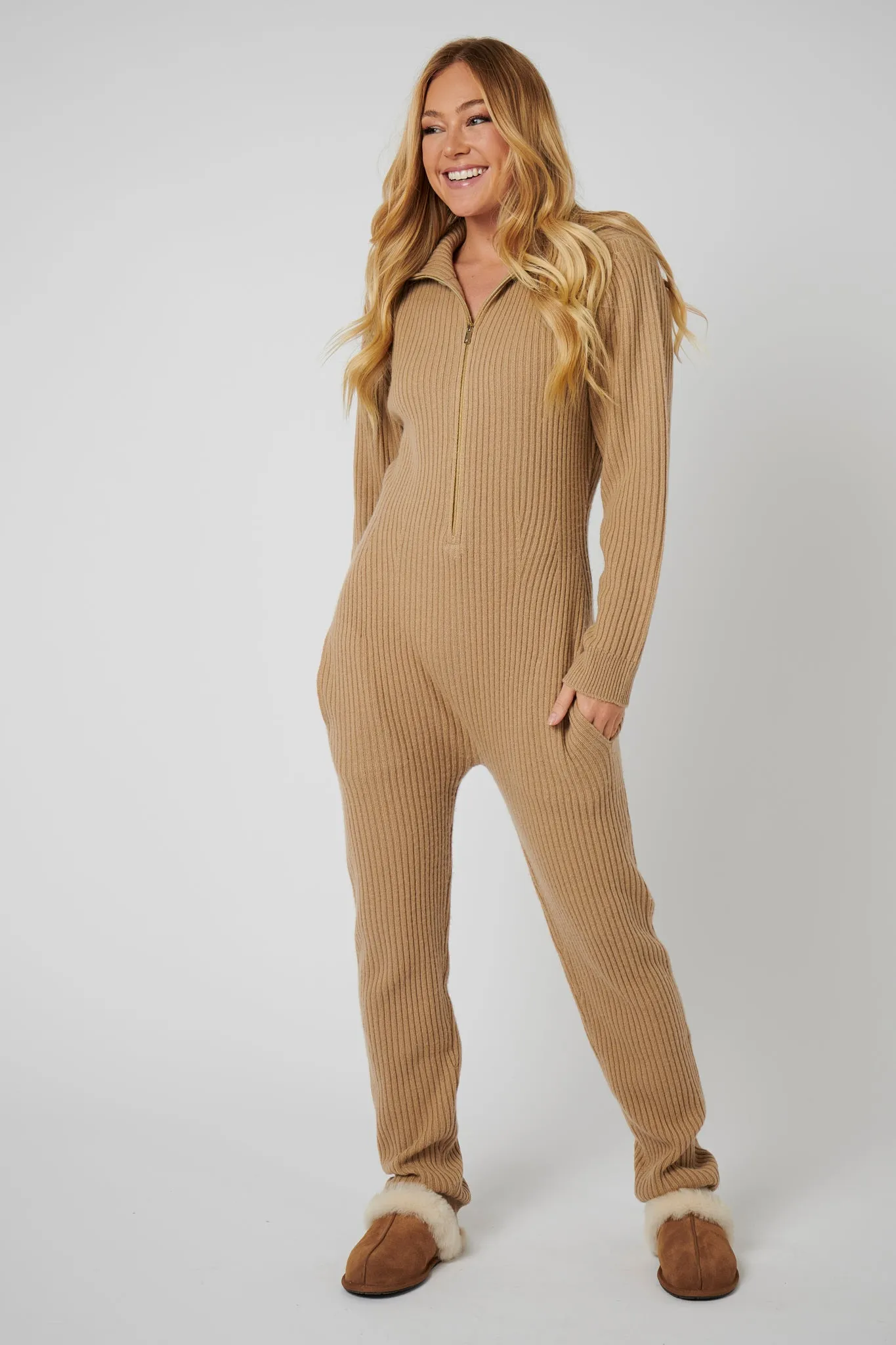 Cashmere Romper - Salted Caramel