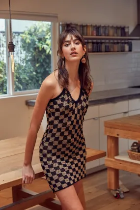 Checkerboard Knit Dress
