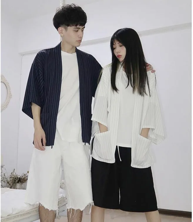 Classic Striped Kimono Cardigan