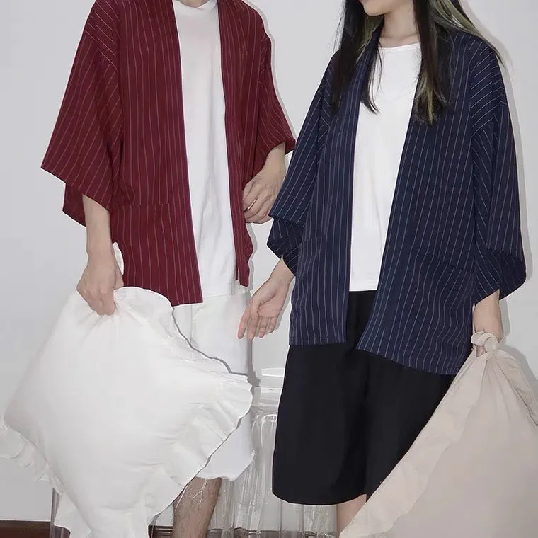 Classic Striped Kimono Cardigan