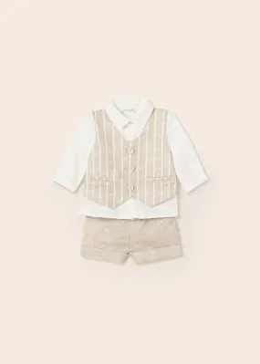 Compl. Pantalone Corto Gilet Lino