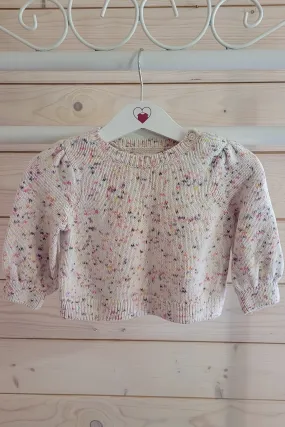 Cream & Pastel Coloured Flecked Jumper 6-12 months