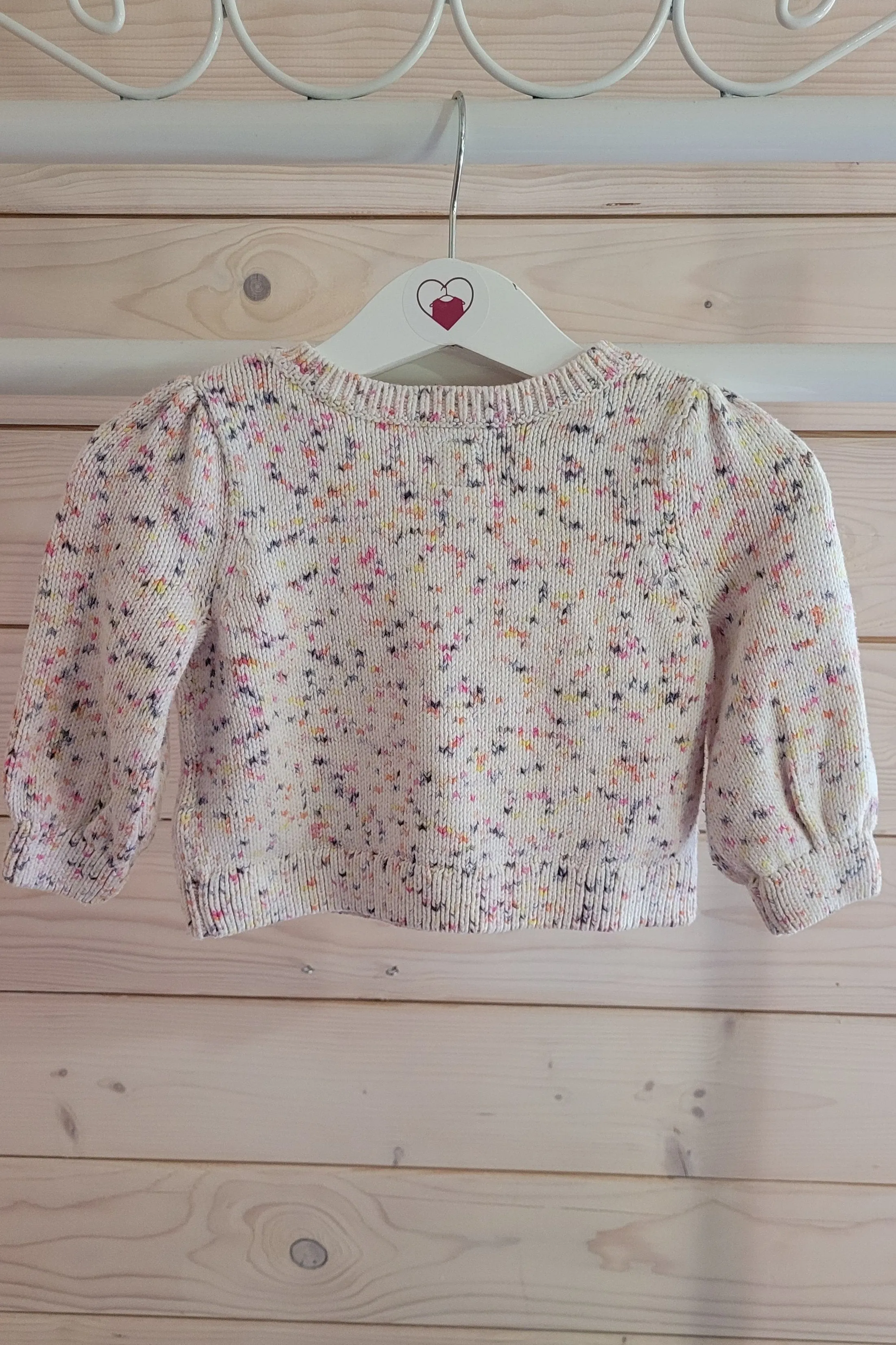 Cream & Pastel Coloured Flecked Jumper 6-12 months