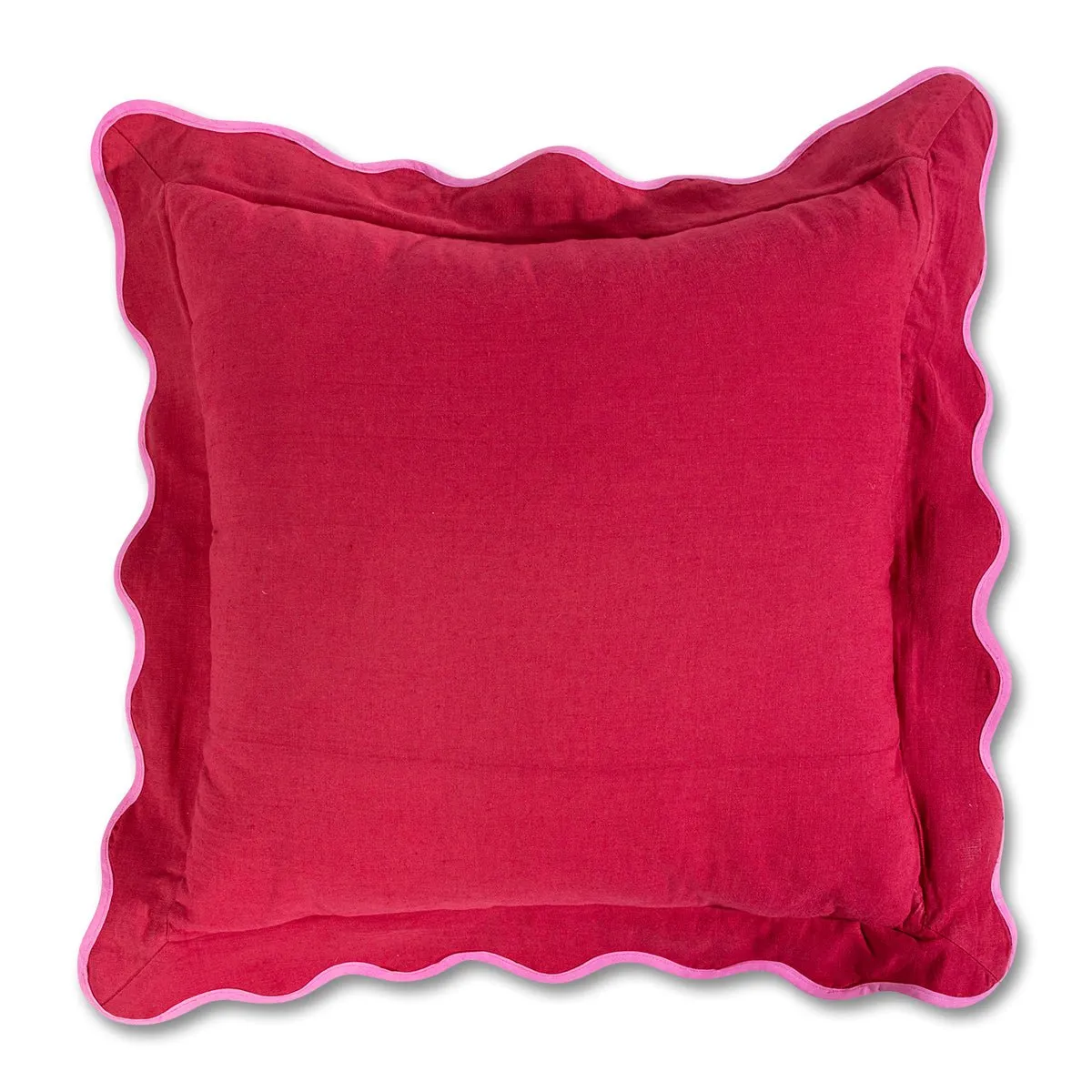 Darcy Linen Pillow | Wine   Neon Pink