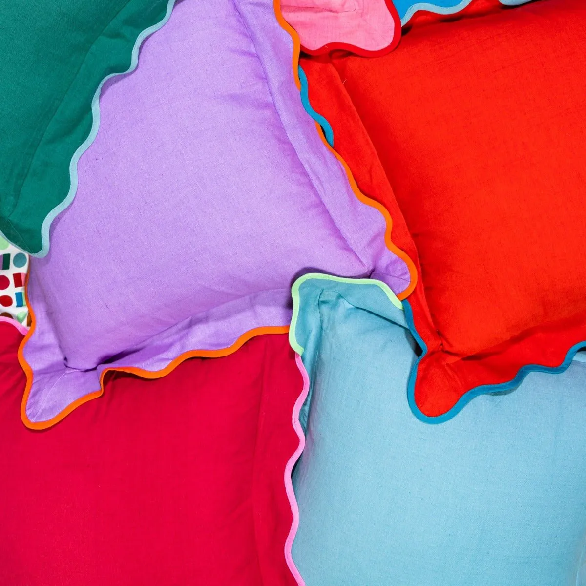 Darcy Linen Pillow | Wine   Neon Pink