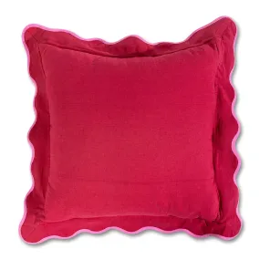Darcy Linen Pillow | Wine   Neon Pink