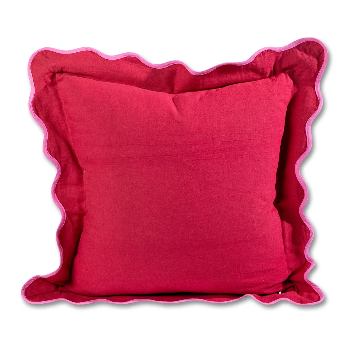 Darcy Linen Pillow | Wine   Neon Pink