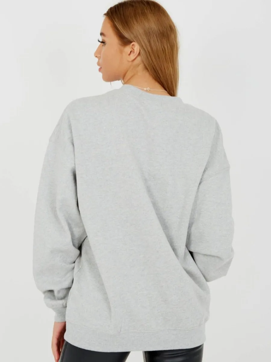 Debra Embroidered Liberte Sweatshirt Jumper In Grey