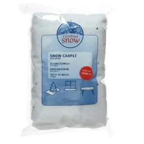 Decoris 1.2m White Decorative Snow Carpet with Glitter