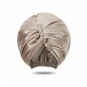 Double Layer Silk Bonnet - Champagne