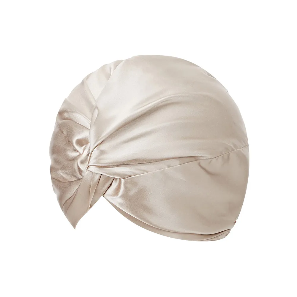 Double Layer Silk Bonnet - Champagne
