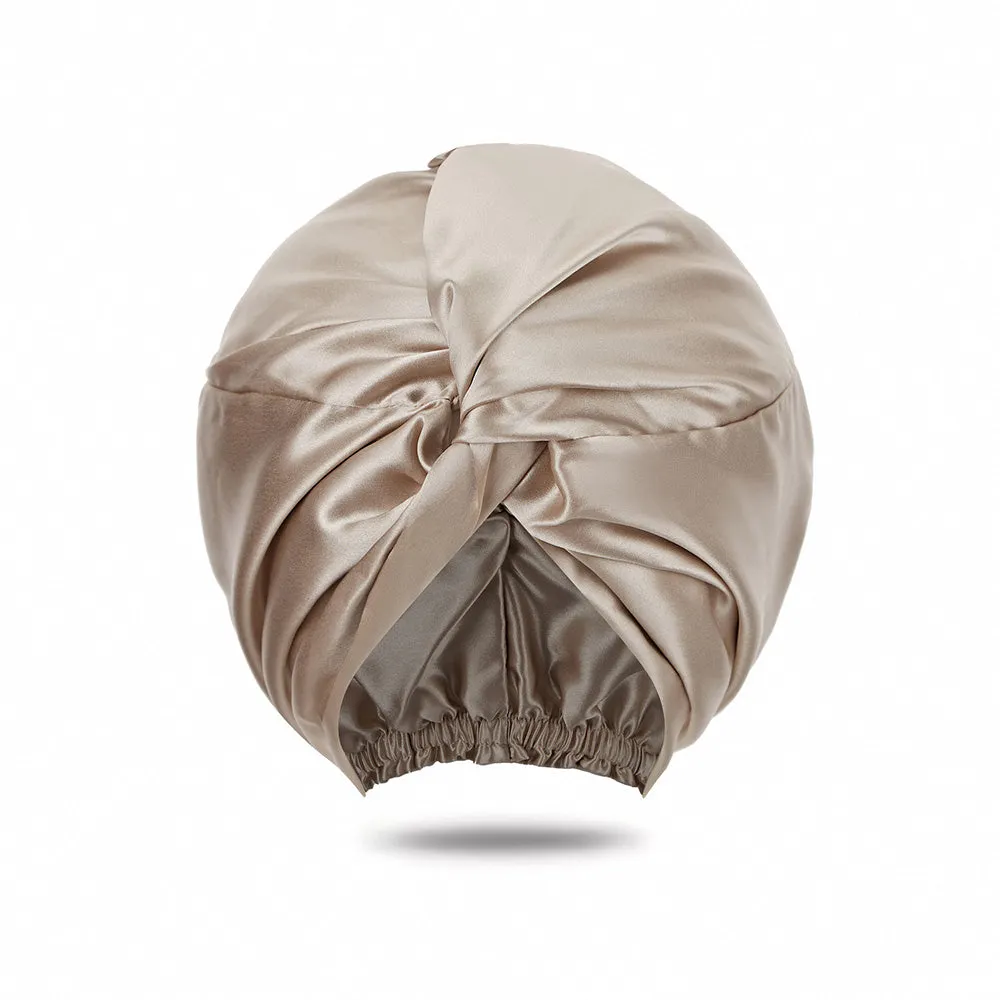 Double Layer Silk Bonnet - Champagne