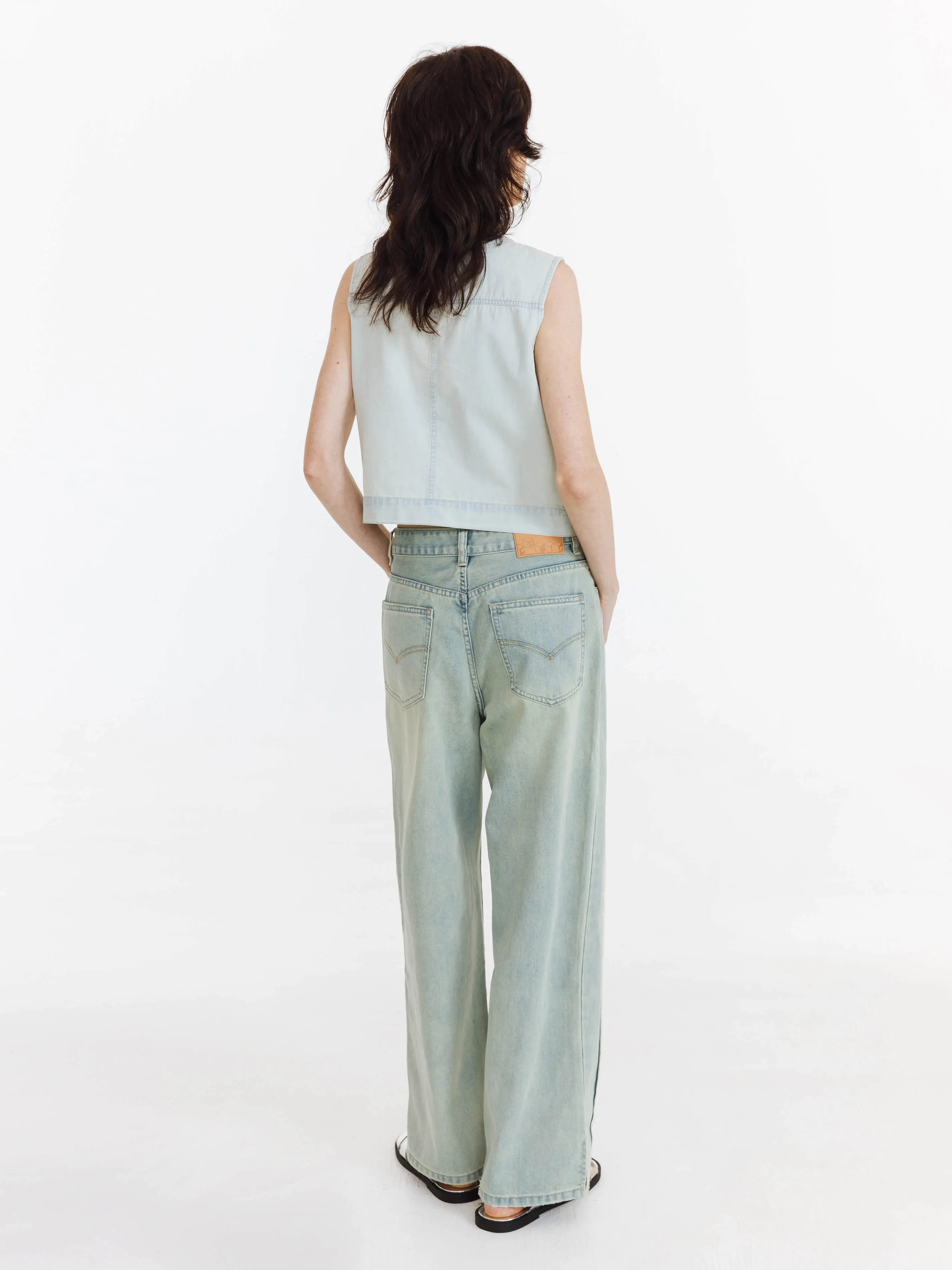 Fray Panelled Wide Leg Jeans