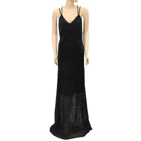 Free People Crochet Lace Long Cami Maxi Dress