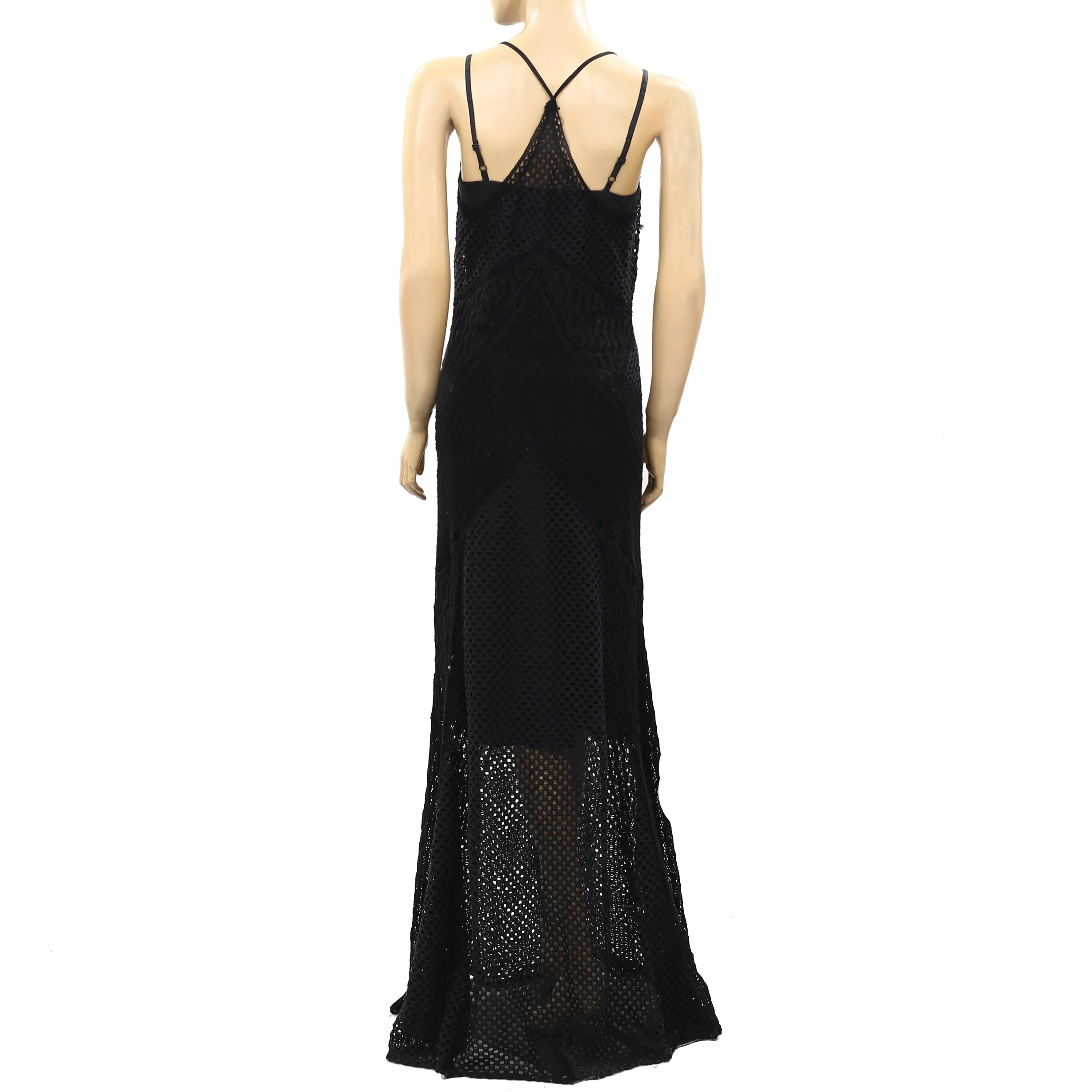 Free People Crochet Lace Long Cami Maxi Dress