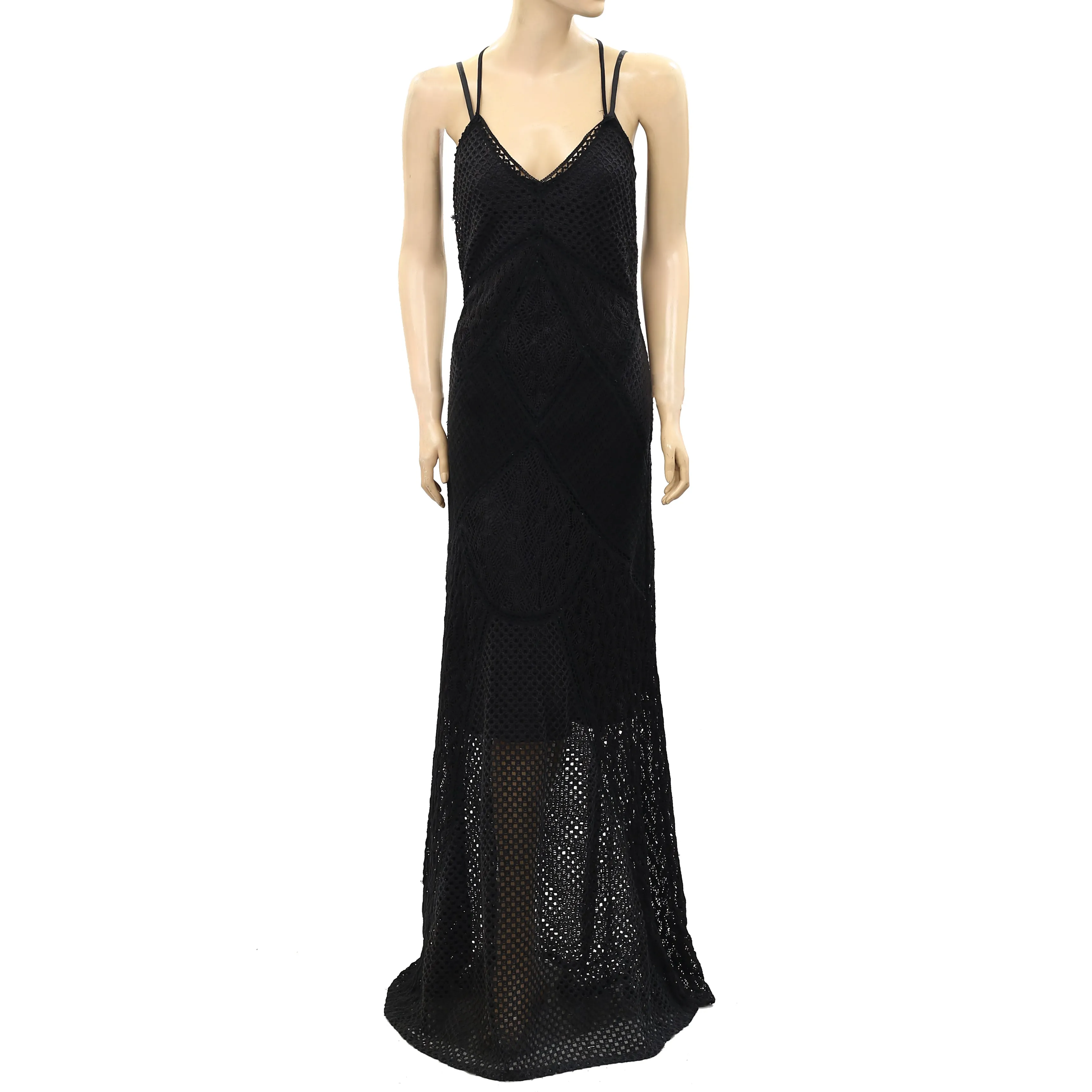Free People Crochet Lace Long Cami Maxi Dress