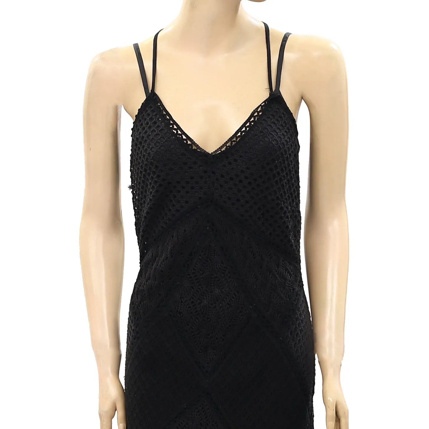 Free People Crochet Lace Long Cami Maxi Dress