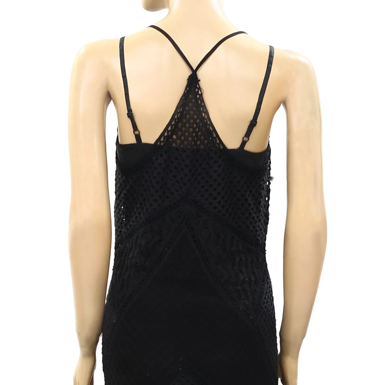 Free People Crochet Lace Long Cami Maxi Dress