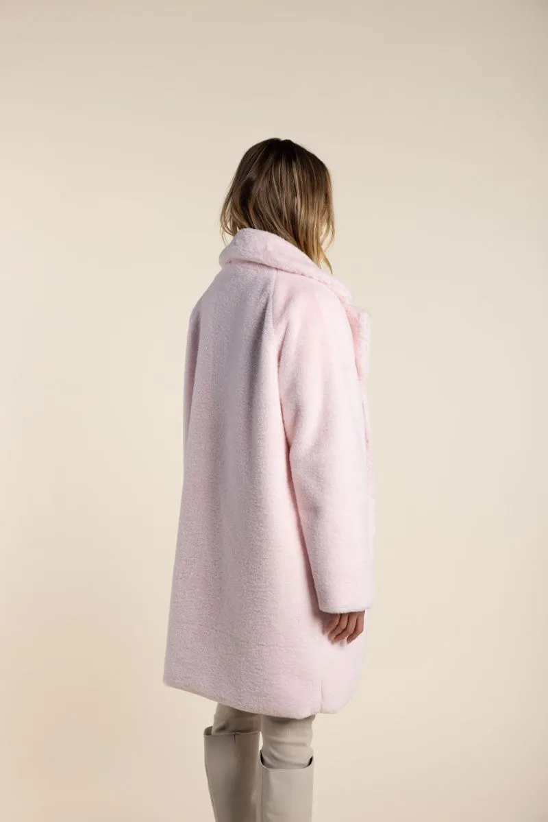 Fur Coat With Collar in Pale Pink 2781 by Two-T's