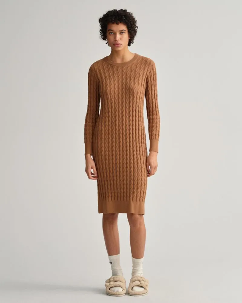 Gant Apparel S Women's D1. Twisted Cable Dress Iterations Brown Reg